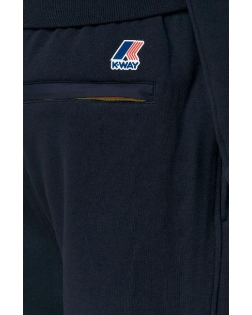 K-Way Blue Drawstring Cuffed Joggers for men