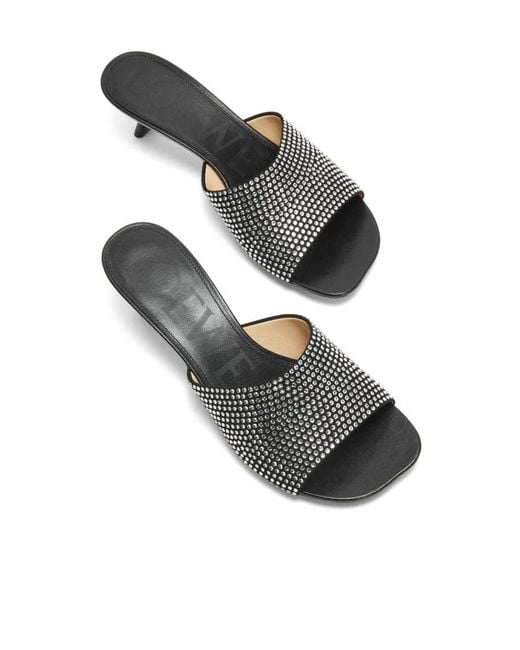 Loewe Gray Petal Kitten Heel Slide