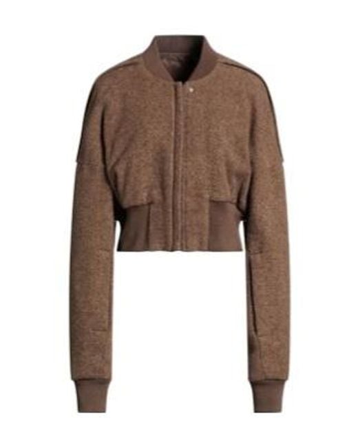 Rick Owens Brown Cropped Wool Jacket