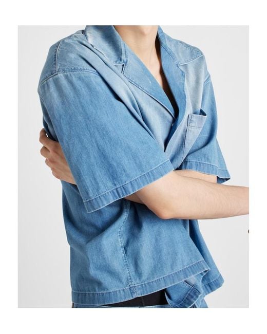 Prada Blue Denim Shirt for men