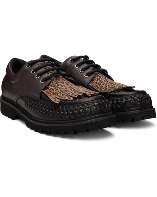 ANDERSSON BELL Black Fringed Woven Loafers for men