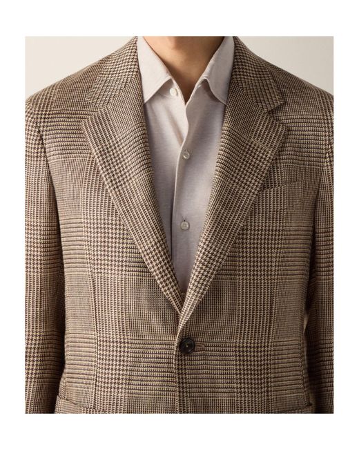 Zegna Brown And Dark Silk Linen And Wool Jacket for men