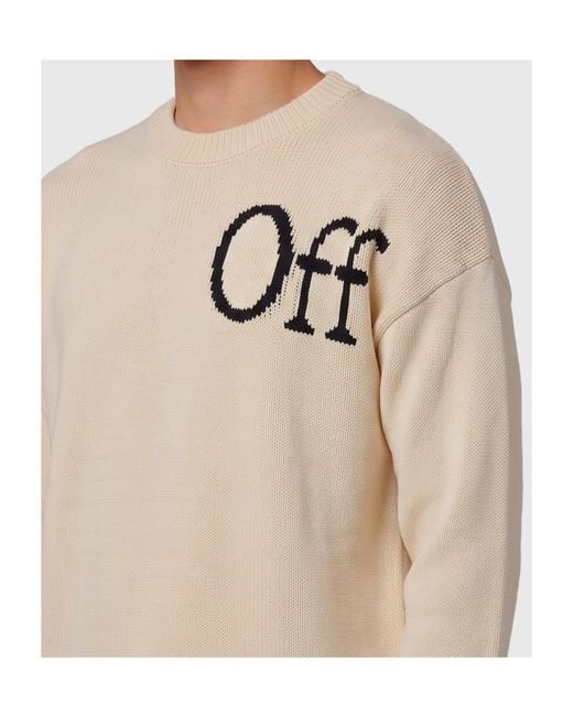Off-White c/o Virgil Abloh Natural Bookish Shared Crewneck Jumper for men