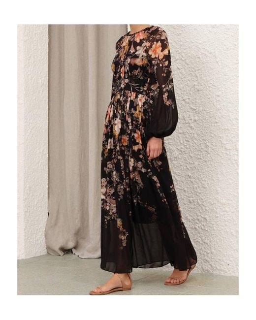 Zimmermann Black Carousel Billow Maxi Dress