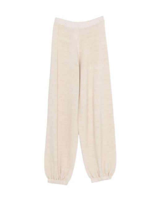 Fabiana Filippi White Wide-Leg Elasticated Cuff Trousers