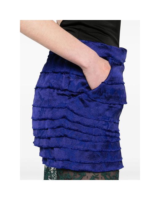 Saint Laurent Blue Patterned Skirt