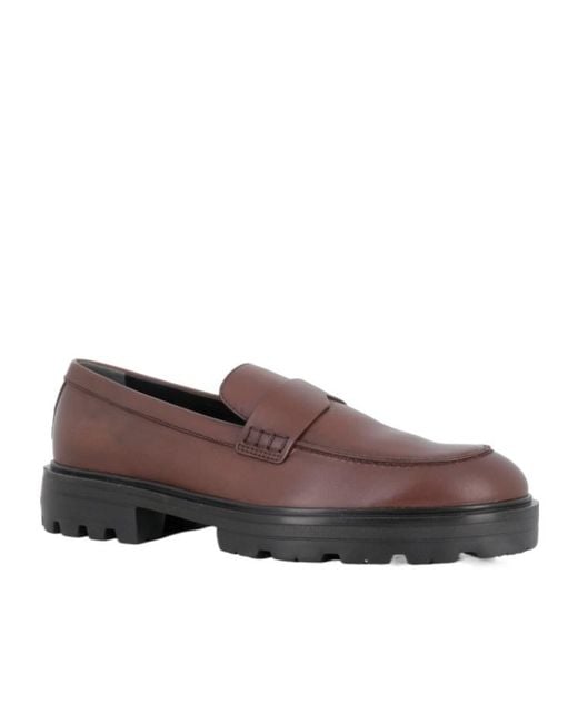 Hogan Brown H673 Round-Toe Loafers for men