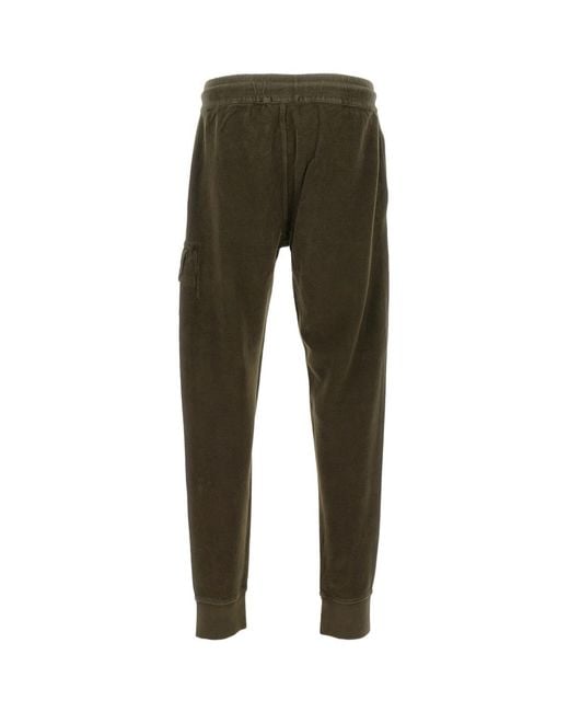 C P Company Green Emerized Lens Sweatpants for men