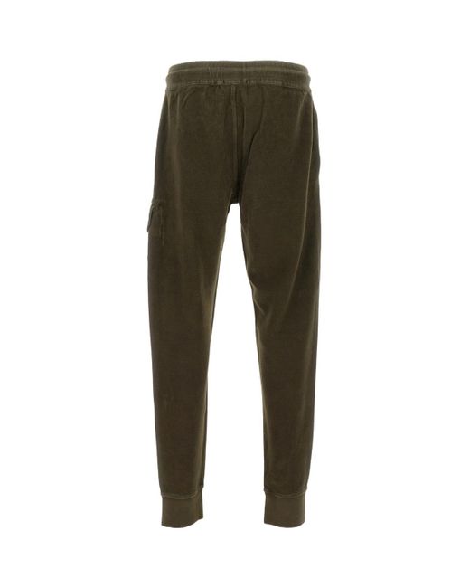C P Company Green Elastic Waist Sweatpants for men
