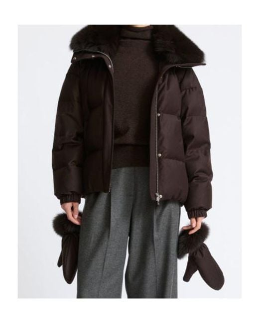Yves Salomon Brown Short Down Jacket