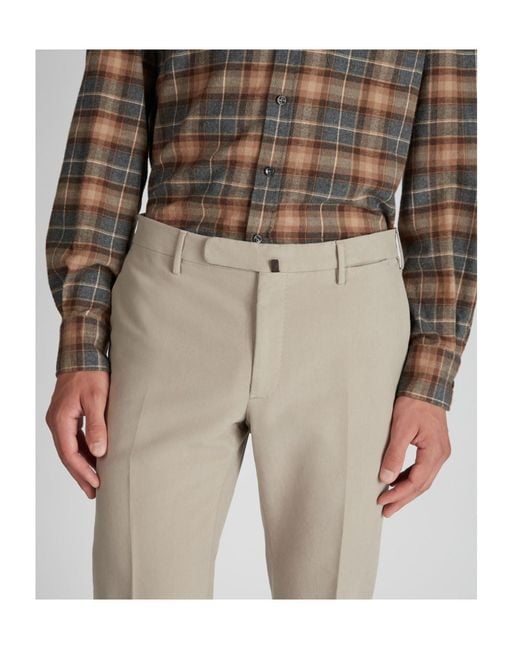 Incotex Natural Slim Fit Doeskin Trousers for men