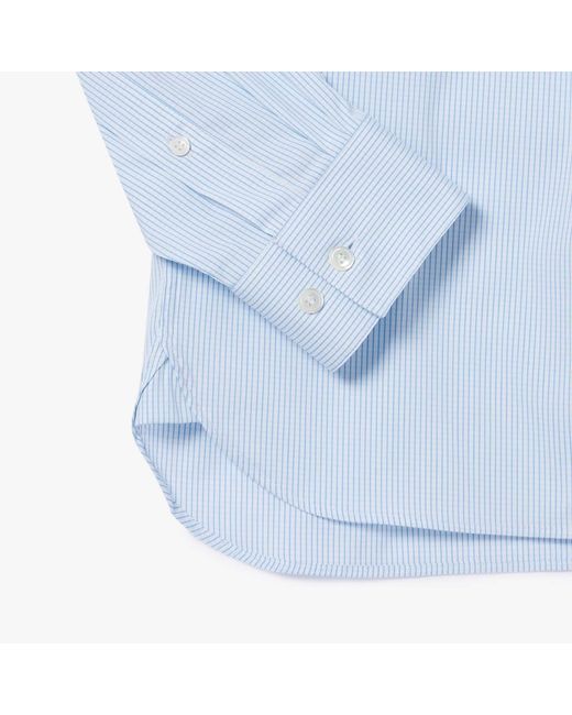 Lacoste Blue Slim-Fit Plaid Poplin Shirt for men