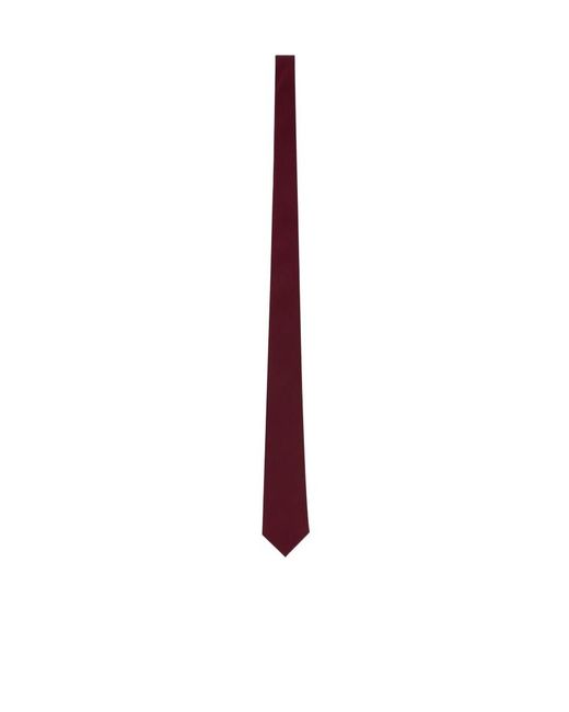 Saint Laurent White Logo Patch Tie for men