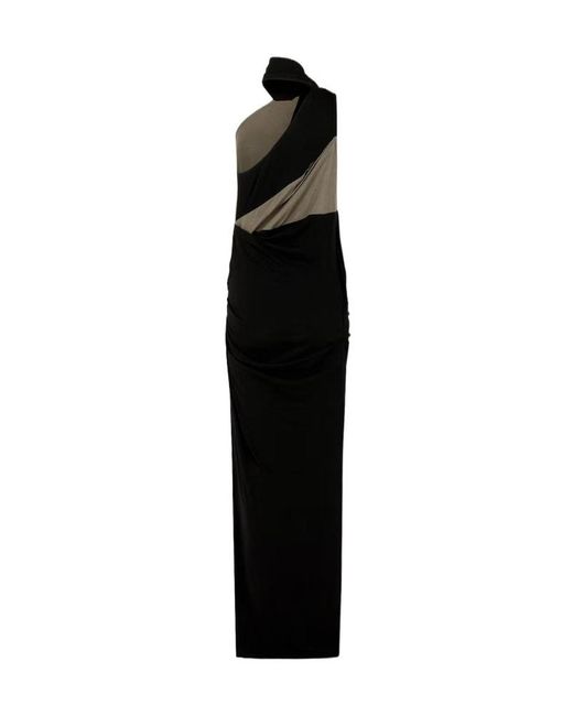Entire studios Black Draped One-Shoulder Dress