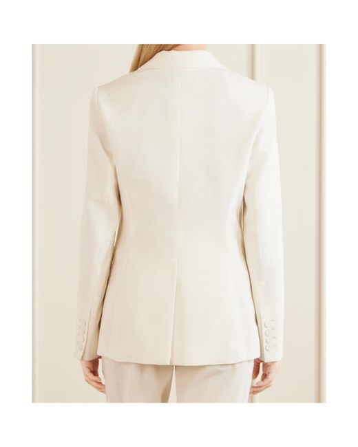 Gabriela Hearst White Louisa Cotton Ribbed Blazer