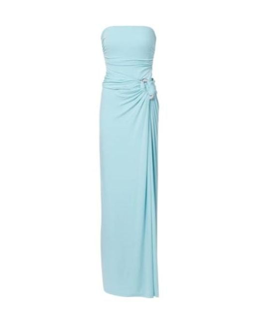 Jonathan Simkhai Blue Emma Gathered Bustier Gown