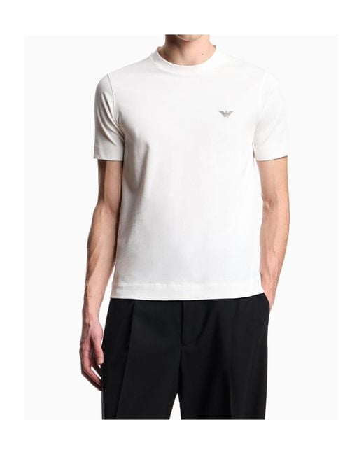 Emporio Armani White Heavy Jersey Slim Fit T-Shirt for men