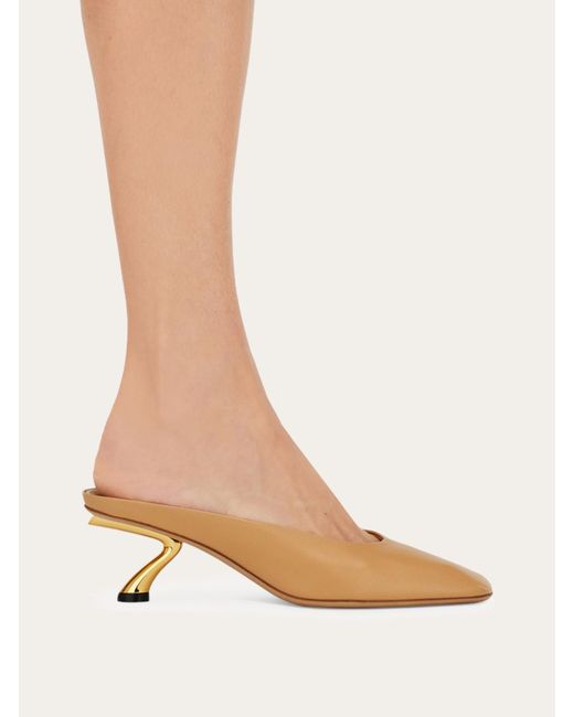 Ferragamo Natural Square-Toe Mules