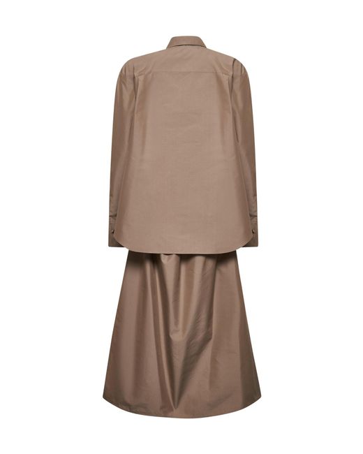Fendi Brown Long Sleeved Belted Shirt Dress
