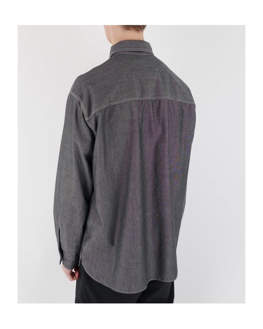 Nanamica Gray Long-Sleeved Denim Shirt for men