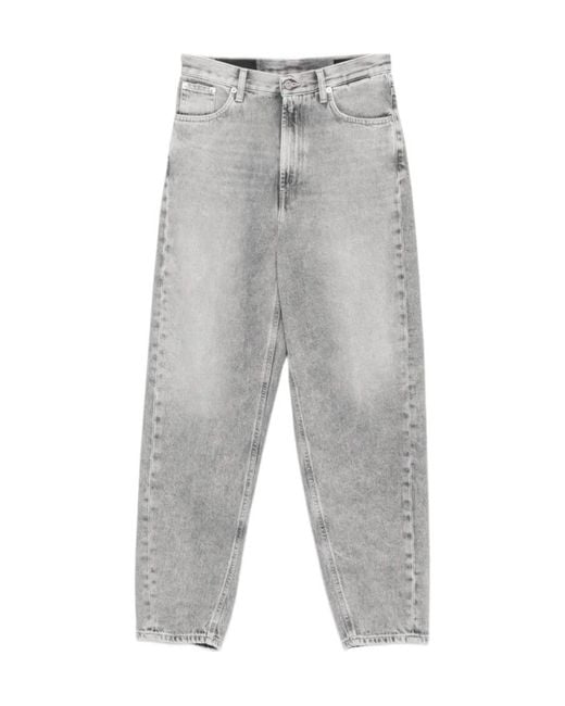 Dondup Gray Bessie Logo Patch Jeans