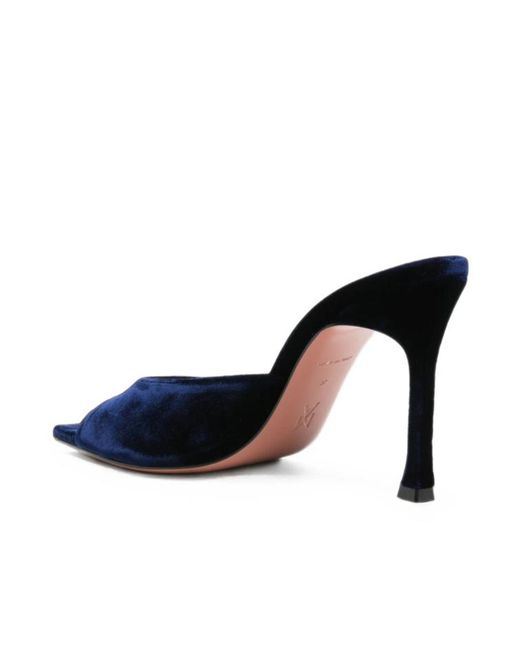 AMINA MUADDI Black Round-Toe High-Heeled Sandals