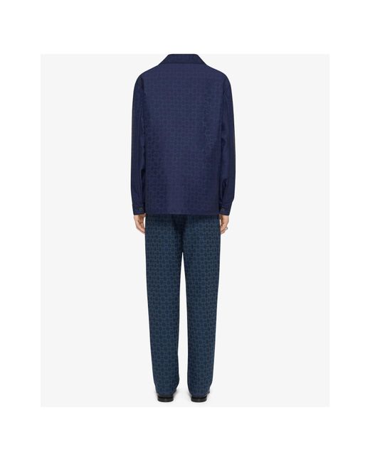 Givenchy Blue Monogram 72 Jacquard Overshirt Jacket for men