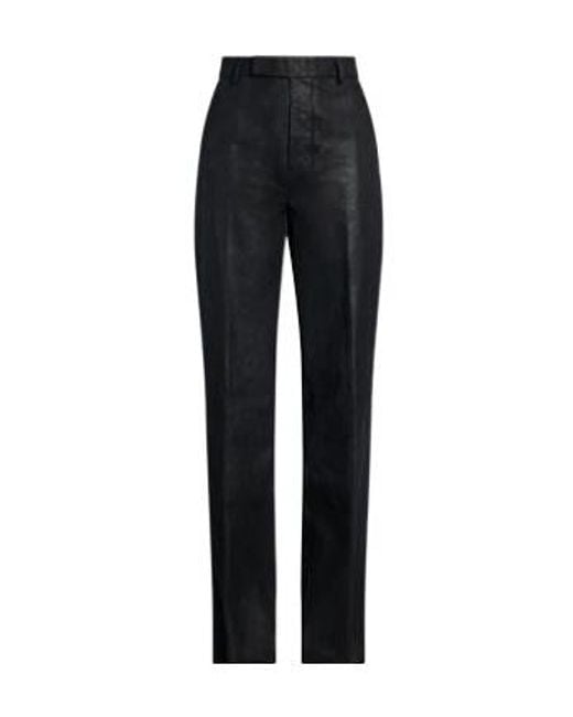 Rick Owens Black Straight-Leg Leather Pants