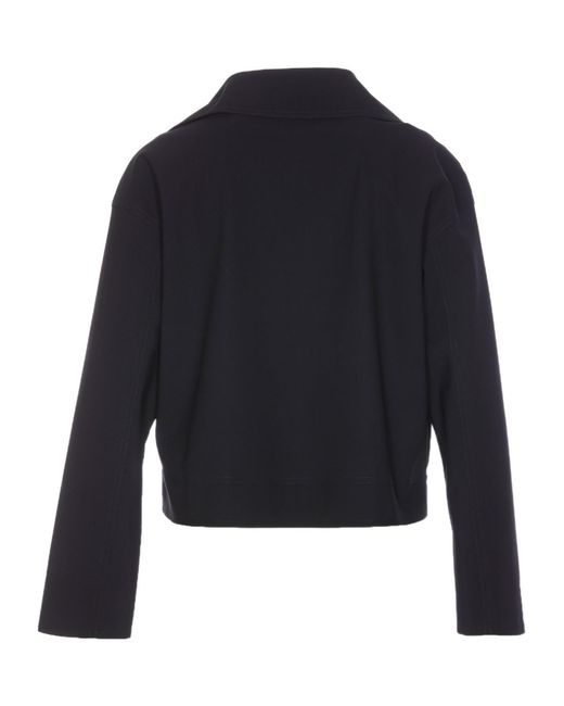 Herno Blue Zip-Up Biker Jacket
