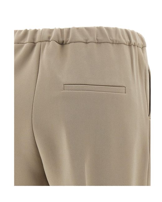 Alberto Biani Natural Elasticated Pleat Trousers