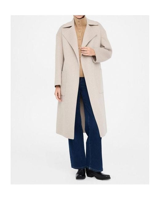 Liu Jo White Wool Coat With Belt