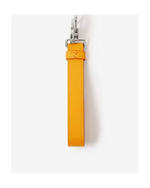Burberry Metallic Monogram Leather Keychain for men