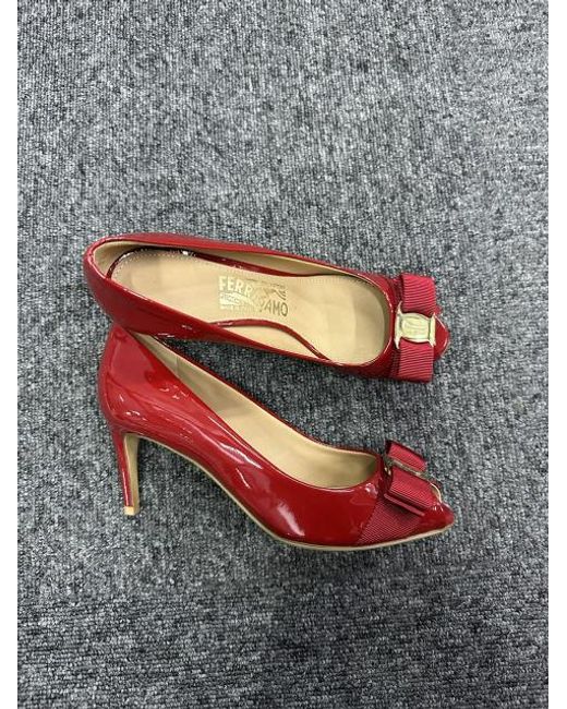 Ferragamo Red Logo High Heels