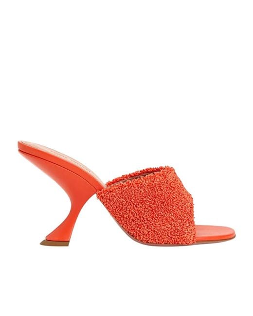 AMINA MUADDI Red Taylor Sculptural Heel Sandals