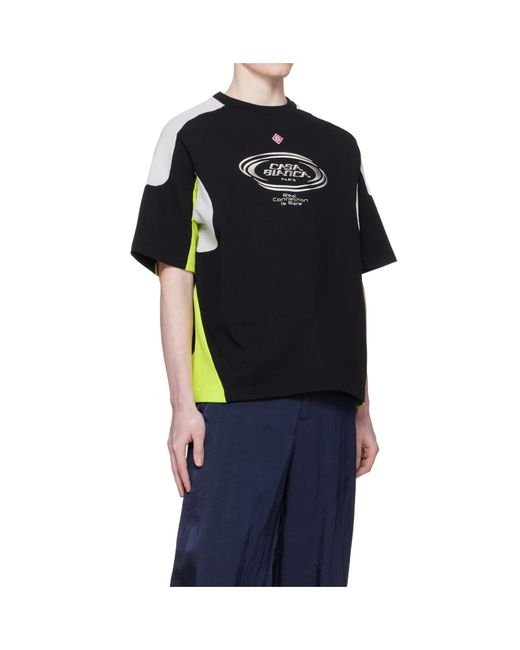 Casablanca Black Color Block Oversized T-Shirt for men