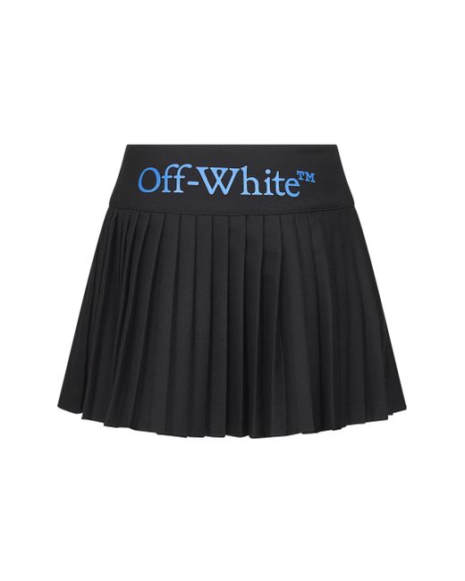 Off-White c/o Virgil Abloh Black Gabardine Big Bookish Pleated Mini Skirt