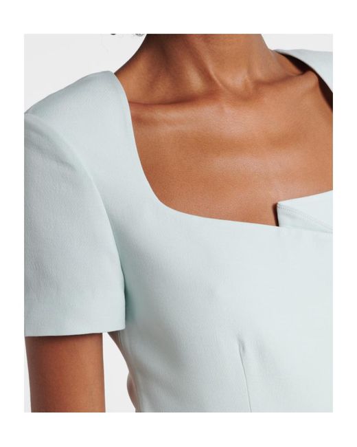 Roland Mouret White Wool And Slik Midi Dress