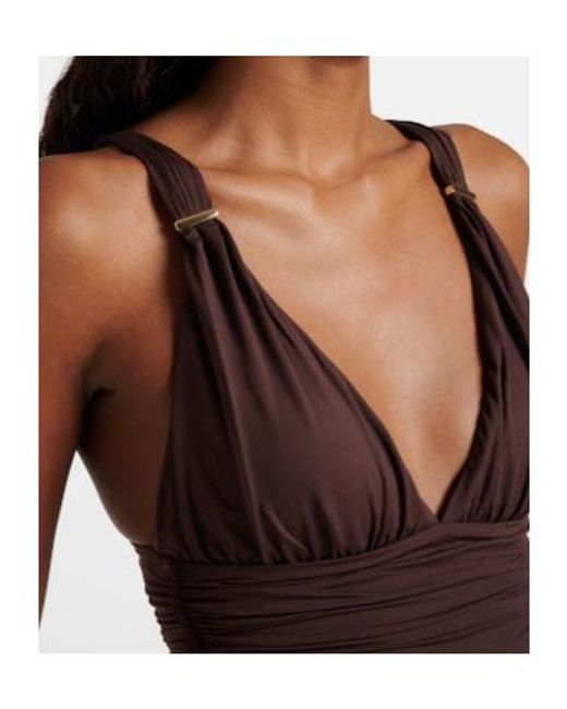 Melissa Odabash Purple Panarea Ruched Swimsuit