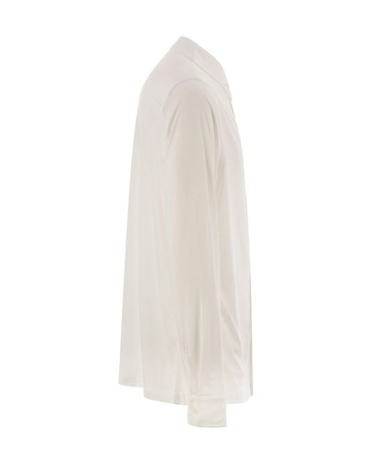 Majestic Filatures White Long-Sleeved Shirt for men