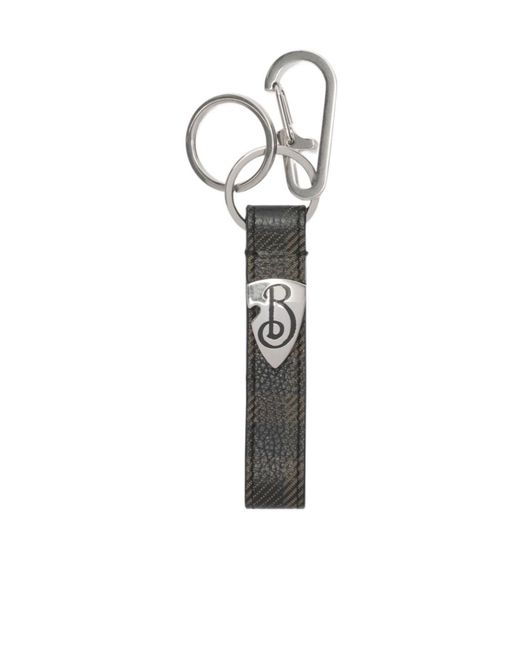 Burberry White B Shield Keyring for men