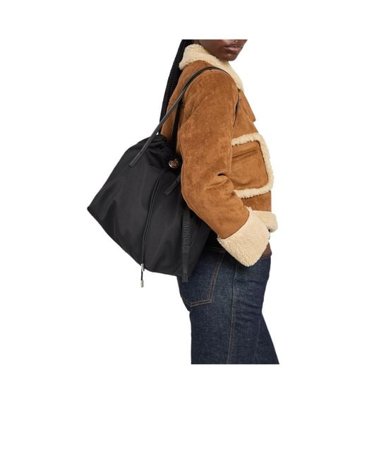 Moncler Black Drawstring Nylon Tote Bag