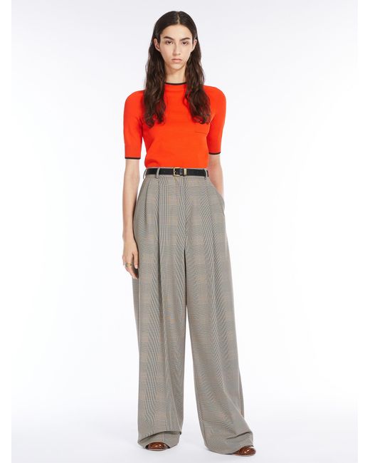 Sportmax Orange Stretch Knitted T-Shirt