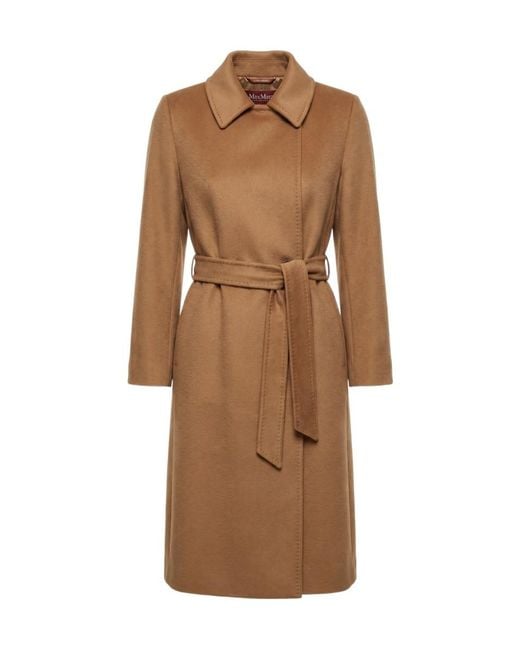 Max Mara Brown Studio Bcollag Belted Long Coat