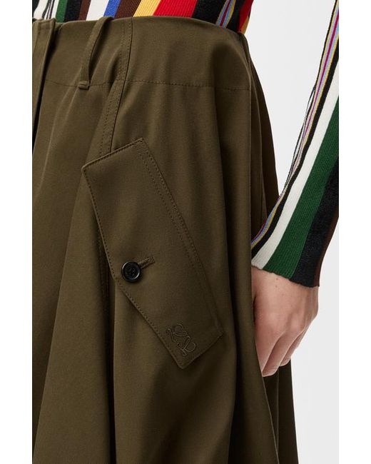 Loewe Green Button-Pockets Mini Skirt