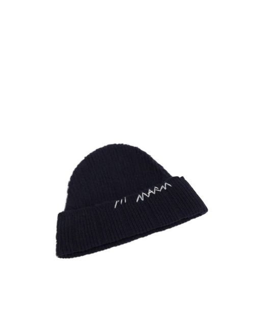 Marni Blue Wool Mending Beanie for men
