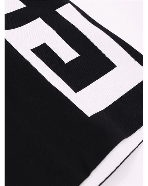 Givenchy Black Logo-Detail Wool Scarf for men