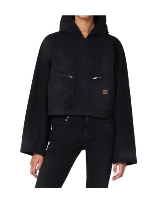 Balenciaga Black Zip Detailed Hooded Jacket