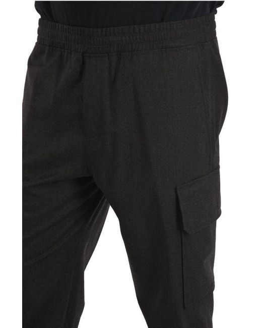 Neil Barrett Black Elastic Tapered Casual Pants for men