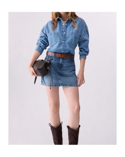 Liu Jo Blue Short Denim Dress With Belt