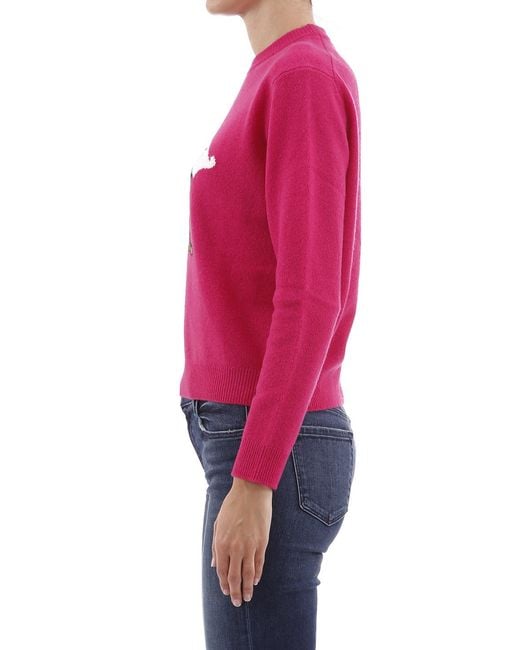 KENZO Pink Jumping Tiger Embroidered Pullover